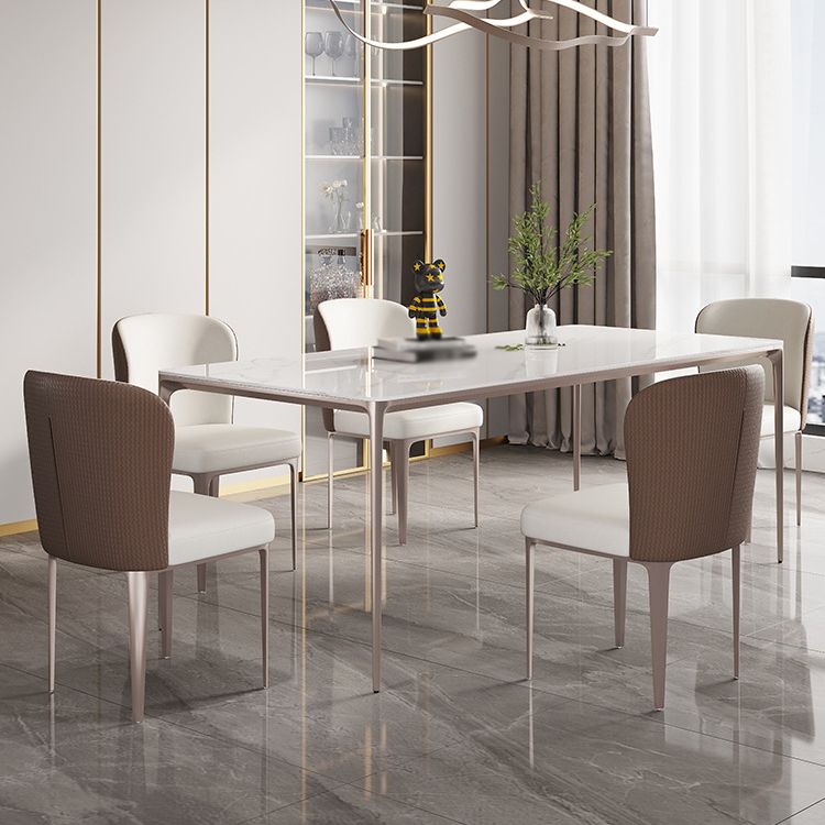 Nordic Sintered Stone Top Dining Set Rectangle 1/4/5/6 Pieces Dining Table with Chairs Clearhalo 'Dining Room Sets' 'Dining Tables & Seating' 'dining_room_set' 'furn' 'furn_dining_room_set' 'Furniture' 'furniture_dining_room_set' 'Kitchen & Dining Furniture' 1200x1200_18e4c457-b184-4741-8b79-8d917397e2d6