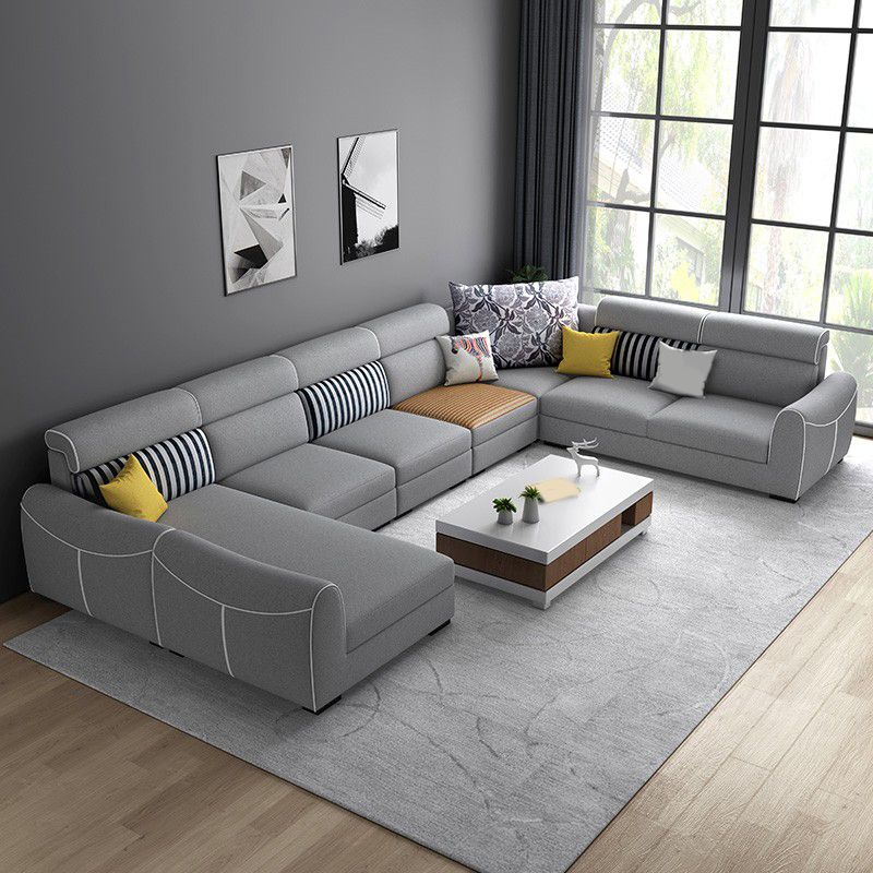Eigentijdse genaaide kussen achterste bank & chaise square getuft sofa