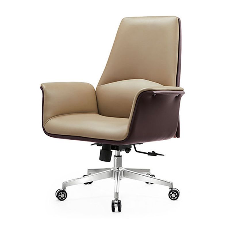 Modern Arms Included Chair Leather Desk Chair Ergonomic Home Office Chair Clearhalo 'furn' 'furn_office_chair' 'Furniture' 'Office Chairs' 'Office Furniture' 'office_chair' 1200x1200_18e530c3-4052-48c3-b9ec-a9df24d53335