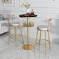 Marble Indoor Glam Bar Dining Table Iron Bistro Table with Single Pedestal Clearhalo 'Bar Furniture' 'Bar Tables' 'bar_tables' 'furn' 'furn_bar_tables' 'Furniture' 'furniture_bar_tables' 'Kitchen & Dining Furniture' 'kitchen&dining_furn' 'kitchen' 1200x1200_18e5ae67-303f-4c59-a857-5ed999b914ba