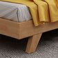84.65 inch Wide Mid-century Bed Frame Solid Wood Bed with Upholstered Headboard