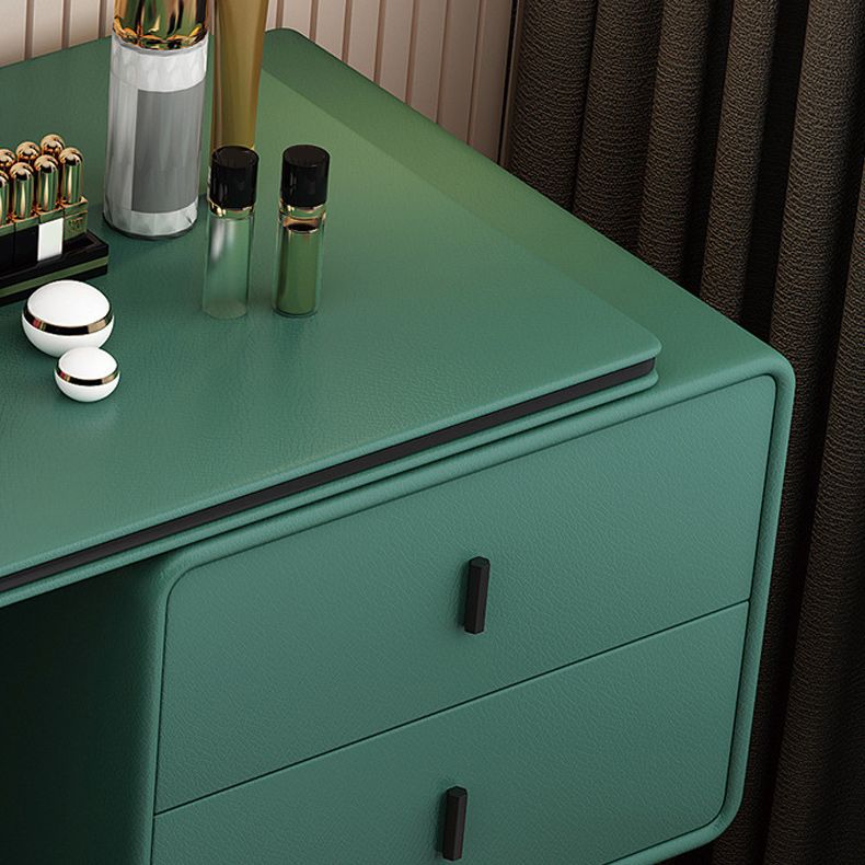 2-lad lederen ijdelheid Tabel 28,74 "H-kaptafel met metalen basis