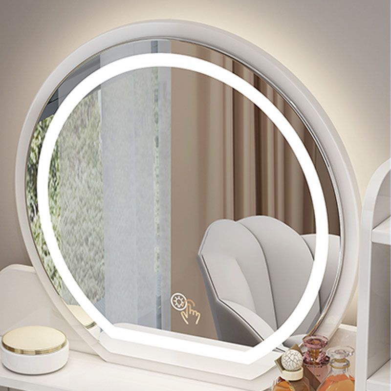 White Mirrored Vanity Bedroom Make-up Vanity Table Set with 5 Drawers Clearhalo 'Bedroom Furniture' 'furn' 'furn_makeup_vanities' 'Furniture' 'Makeup Vanities' 'makeup_vanities' 1200x1200_18e787bd-6e73-412b-85d1-38ce07c8e085