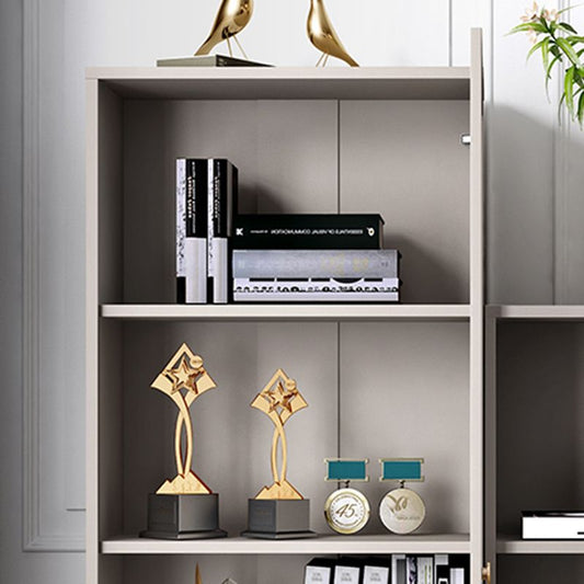 ホームオフィス用のモダンな木製本棚の標準閉じたホワイト/シャンパンの本棚
