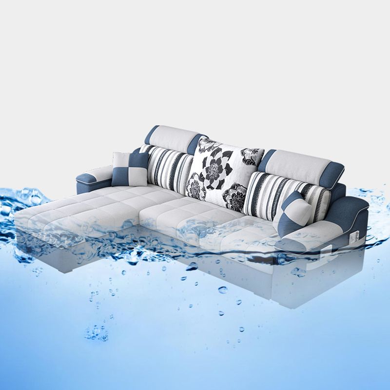 White/Blue Pillow Top Arm Pillowed Back Cushions Sectional Furniture Clearhalo 'furn' 'furn_sectionals' 'Furniture' 'furniture_sectionals' 'kitchen' 'kitchen_sectionals' 'Living Room Furniture' 'Sectionals' 1200x1200_18ebe3f8-4d73-4d9a-b94a-d5fc0fb18e65