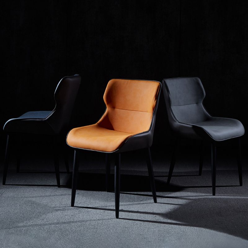 Modern Leather Dining Side Chair Indoor Wingback Chair with Black Legs Clearhalo ' kitchen&dining_furn' 'Dining Chairs' 'Dining Tables & Seating' 'dining_chair' 'Furniture' 'furniture_dining_chair' 'Kitchen & Dining Furniture' 'kitchen' 1200x1200_18eccb91-1cf1-44ce-9bc6-1a9002a74d0b