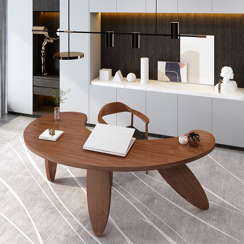 Modern Irregular Shape Home Writing Desk Solid Wood Desk for Office and Bedrooom Clearhalo 'furn' 'furn_office_desk' 'Furniture' 'Office Desks' 'Office Furniture' 'office_desk' 1200x1200_18ed03f8-b8ec-480b-b7b4-940ff559861d