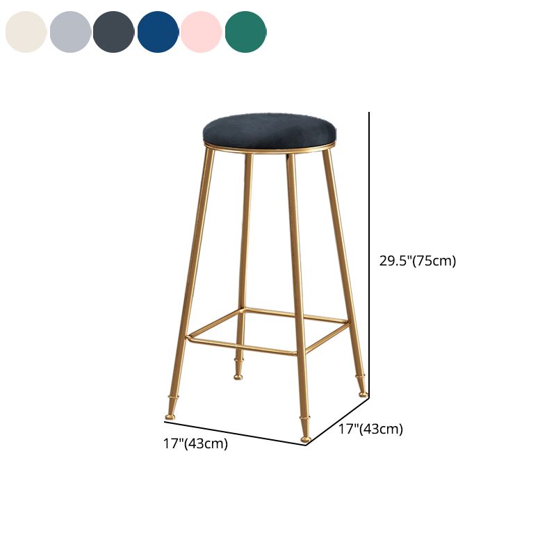 Restaurant Stackable Backless Stool Matte Finish Velvet Bar Stool Clearhalo 'Bar Furniture' 'Bar Stools' 'bar_stools' 'furn' 'furn_bar_stools' 'Furniture' 'furniture_bar_stools' 'Kitchen & Dining Furniture' 1200x1200_18ef6cbd-4070-4632-a652-d8d0da5a0f30