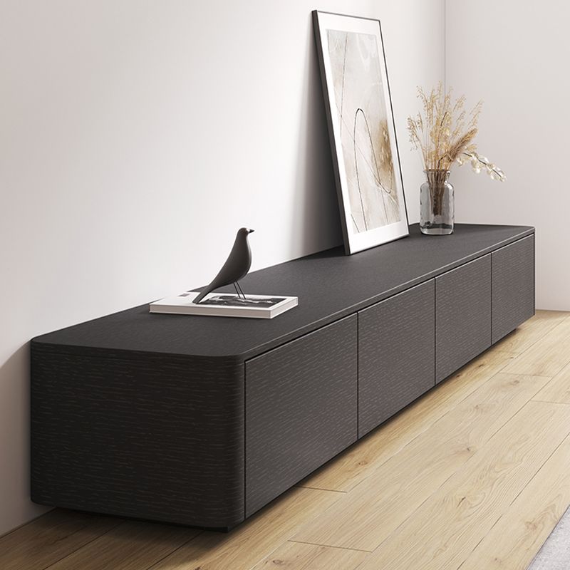 Modern Black TV Console Engineered Wood Cable Management Media Console Clearhalo 'furn' 'furn_tv_stands_entertainment_centers' 'Furniture' 'Living Room Furniture' 'TV Stands & Entertainment Centers' 'TV Stands & Media Storage Furniture' 'tv_stands_entertainment_centers' 1200x1200_18ef8494-44eb-44f1-9daf-7d54abaf5e06