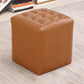 Tufted Ottoman Mid-Century Modern Genuine Leather Square Water Resistant Cube Ottoman