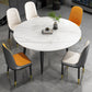 Extendable Sintered Stone Top Dining Table Round Table with Metal 4 Legs Clearhalo ' dining_table' 'Dining Tables & Seating' 'Dining Tables' 'furn' 'furn_dining_table' 'Furniture' 'furniture_dining_table' 'Kitchen & Dining Furniture' 'kitchen&dining_furn' 'kitchen' 'kitchen_dining_table' 1200x1200_18f1ab66-bbcd-477e-a028-266ef65bd2cb
