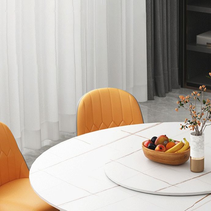 Modern Style Sintered Stone White Dining¬†Room¬†Set with Round Table Home Dining Table Furniture Clearhalo 'Dining Room Sets' 'Dining Tables & Seating' 'dining_room_set' 'furn' 'furn_dining_room_set' 'Furniture' 'furniture_dining_room_set' 'Kitchen & Dining Furniture' 'kitchen&dining_furn' 'kitchen' 1200x1200_18f27050-e188-4a7f-87b3-147d4e9c4a0a