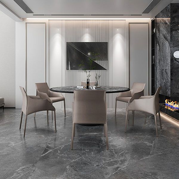 Chaise de salle à manger en cuir contemporain Parsons Chaise en finition mate intérieure