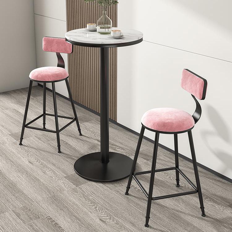 Scandinavian Low Back Footrest Barstool Matte Finish Velvet Counter Stool Clearhalo 'Bar Furniture' 'Bar Stools' 'bar_stools' 'furn' 'furn_bar_stools' 'Furniture' 'furniture_bar_stools' 'Kitchen & Dining Furniture' 1200x1200_18f6693f-3cf6-491d-a908-9def1bb1b2bd