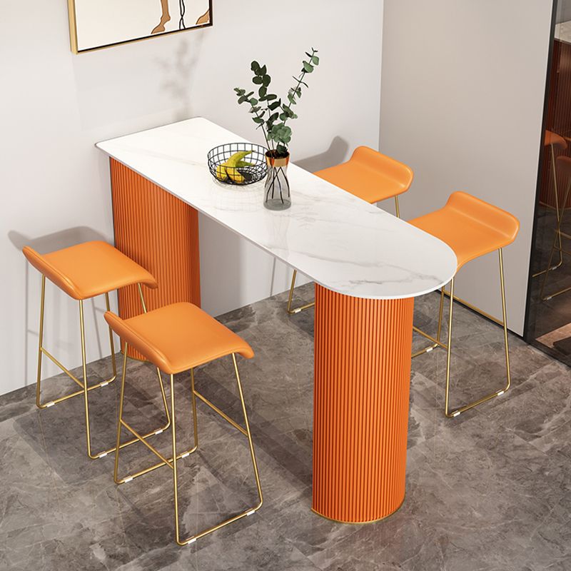 Juego de barra moderno de forma libre, mesa de bar de piedra de 1/2/5 piezas con taburetes tapizados