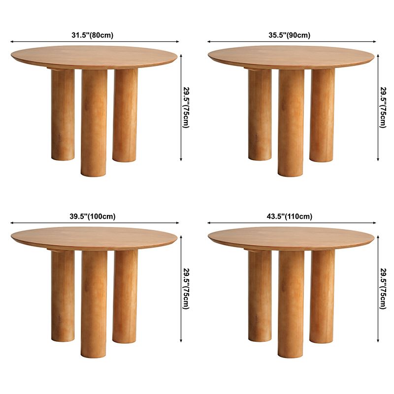 Round Pedestal Contemporary Dining Table Brown Tone Fixed Table of Solid Wood Clearhalo ' dining_table' 'Dining Tables & Seating' 'Dining Tables' 'furn' 'furn_dining_table' 'Furniture' 'furniture_dining_table' 'Kitchen & Dining Furniture' 'kitchen&dining_furn' 'kitchen' 'kitchen_dining_table' 1200x1200_18f8b210-0f9b-4d4f-9ee6-1ae56ddc955e