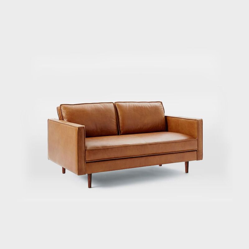 Faux Leather 85"High Square Arm Loose Back Standard Sofa with Pillows Clearhalo 'furn' 'furn_sofas' 'Furniture' 'furniture_sofas' 'Living Room Furniture' 'Sofa' 'sofas' 1200x1200_18f8dd6b-ffdc-4347-acb6-0d0128ba2618
