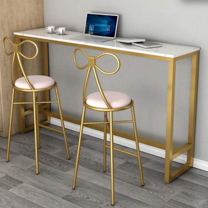 Glam 1/3/7 Pieces Bar Table Set Rectangle Stone Counter Table with High Stools Clearhalo 'Bar Furniture' 'furn' 'furn_home_bar_bar_sets' 'Furniture' 'Home Bars & Bar Sets' 'home_bar_bar_sets' 'Kitchen & Dining Furniture' 1200x1200_18f93a43-8a67-4f8d-bc30-6ea793603d44