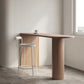 Wood Bar Dining Table Modern Bar Table with Double Pedestal for Kitchen
