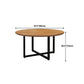 Pine Solid Wood Round Dining Table Iron Sled Base Dining Table for Dining