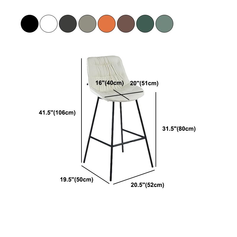 Industrial Bar-stool PU Leather Counter Bar Stool with Metal Legs Clearhalo 'Bar Furniture' 'Bar Stools' 'bar_stools' 'furn' 'furn_bar_stools' 'Furniture' 'furniture_bar_stools' 'Kitchen & Dining Furniture' 1200x1200_18fbf1fa-8a83-4382-abe8-160661131464