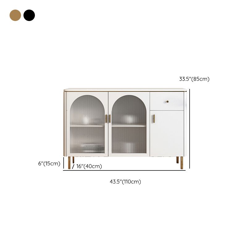 Scheda laterale di lusso di stoccaggio in pietra sinterizzato in casa con cassetti e porte