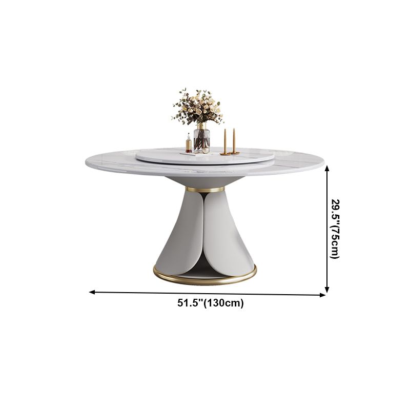 Traditional Luxury Dining Table White Round Sintered Stone Table with Pedestal Base Clearhalo ' dining_table' 'Dining Tables & Seating' 'Dining Tables' 'furn' 'furn_dining_table' 'Furniture' 'furniture_dining_table' 'Kitchen & Dining Furniture' 'kitchen&dining_furn' 'kitchen' 'kitchen_dining_table' 1200x1200_18fd2318-411e-4b33-97ee-a9934b118d5a