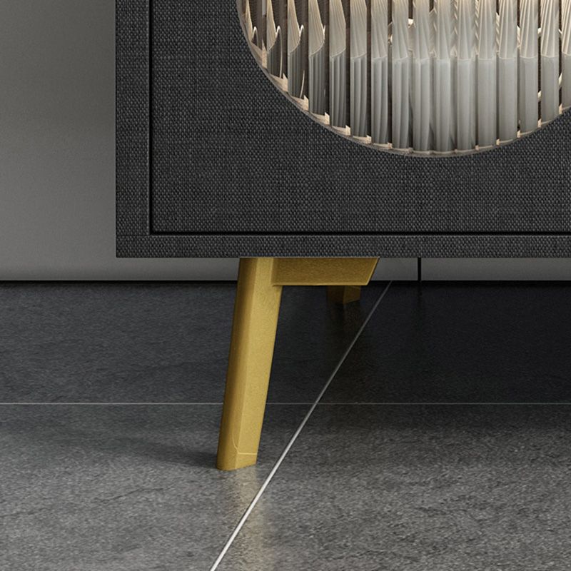 Sideboard di vetro moderni a tavolo a buffet con 2-cassetti e 2 porte