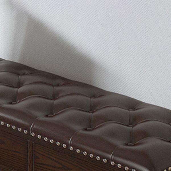 Rubber Wood Seating Bench Genuine Leather Rectangle Shoe Storage Entryway Bench Clearhalo 'Benches' 'Chairs & Seating' 'furn' 'furn_benches' 'Furniture' 'Living Room Furniture' 1200x1200_18fe1681-8dcf-4cb5-ba60-0ffcbd3eb96a