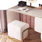 2-Drawer Glam Makeup Vanity Set Faux Leather Vanity Dressing Table