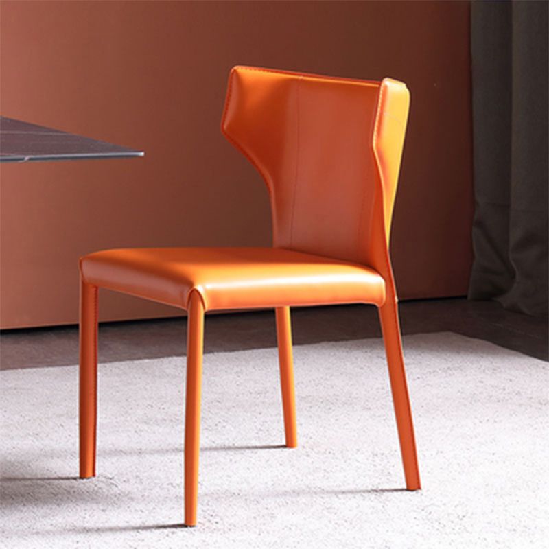 Contemporary Style Dining Chair Armless Metal Wingback Chair for Kitchen Clearhalo ' kitchen&dining_furn' 'Dining Chairs' 'Dining Tables & Seating' 'dining_chair' 'furn' 'furn_dining_chair' 'Furniture' 'furniture_dining_chair' 'Kitchen & Dining Furniture' 'kitchen' 1200x1200_1900c337-98e0-4552-9e74-dce8d70db80a