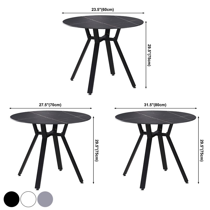 Modern Style Sintered Stone Dining Room Table Round Table with Metal Base Clearhalo ' dining_table' 'Dining Tables & Seating' 'Dining Tables' 'furn' 'furn_dining_table' 'Furniture' 'furniture_dining_table' 'Kitchen & Dining Furniture' 'kitchen&dining_furn' 'kitchen' 'kitchen_dining_table' 1200x1200_1901bbf8-5ab7-4c3f-b1df-b57628b5efa9