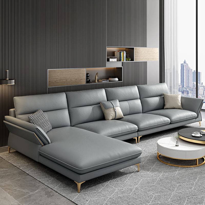 Modernismo sofá seccional cojín de brazo acampanado sofá seccional