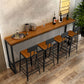 Moderne stijl 1/5/9-delige bartafelset rechthoekig grenenhouten aanrechttafel voor café