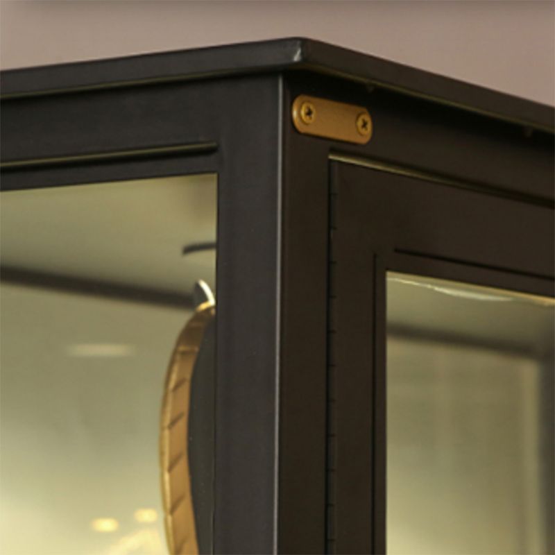Armadio di vetro in metallo in metallo contemporaneo mobile in vetro con illuminazione