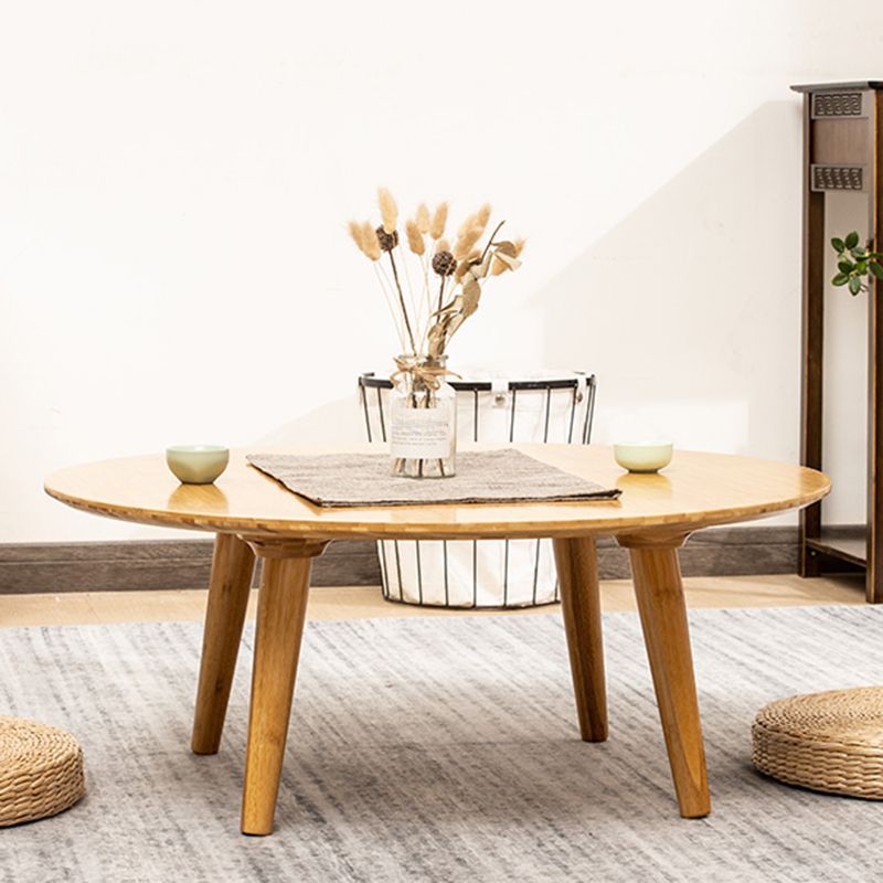 Round Wood Coffee Table Scandinavian 4 Legs Natural Cocktail Table Clearhalo 'Coffee & Accent Tables' 'Coffee Tables' 'coffee_tables' 'furn' 'furn_coffee_tables' 'Furniture' 'Living Room Furniture' 1200x1200_19057254-04d2-4f2f-8854-c9179dddf473