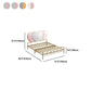 Metal Panel Bed Glam 51" Tall Standard Bed with Upholstered Headboard
