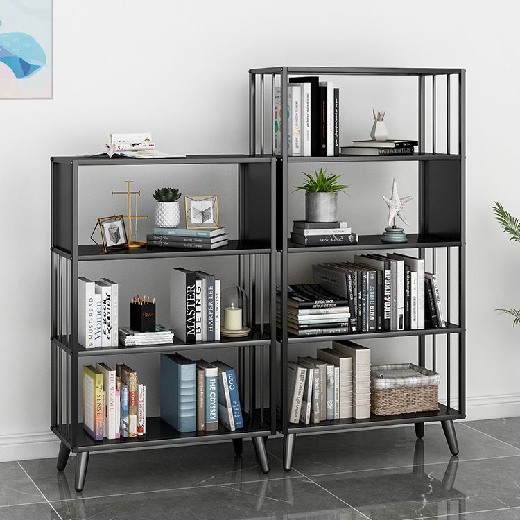 Modern Style Metal Bookshelf Black Open Back Bookcase for Home Office Clearhalo 'Bookcases' 'furn' 'furn_bookcases' 'Furniture' 'Office Furniture' 1200x1200_1907c7b0-ddd5-4da0-81c8-56584d776410