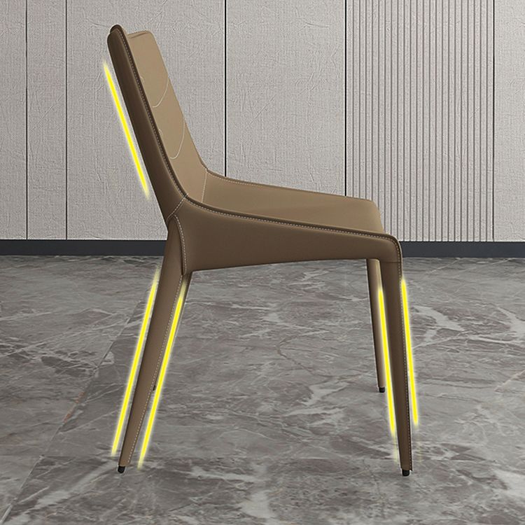 Minimalist Style Leather Dining Arm Chairs Solid Back Dining Side Chair (Set of 2) Clearhalo ' kitchen&dining_furn' 'Dining Chairs' 'Dining Tables & Seating' 'dining_chair' 'furn' 'furn_dining_chair' 'Furniture' 'furniture_dining_chair' 'Kitchen & Dining Furniture' 'kitchen' 1200x1200_1908ffc4-b47e-464f-9669-b88851da2b12