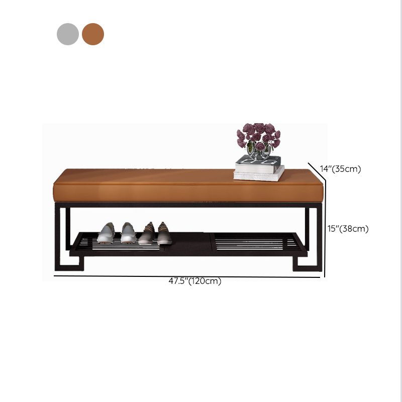Mid-Century Modern Upholstered Bench Home Rectangle Seating Bench with Legs Clearhalo 'Benches' 'Chairs & Seating' 'furn' 'furn_benches' 'Furniture' 'Living Room Furniture' 1200x1200_1909f013-9cc4-4359-8544-7ccfab0df303