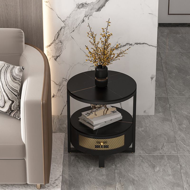 Stone Modern Bed Nightstand 1 Shelf Open Storage Night Table Clearhalo 'Bedroom Furniture' 'furn' 'furn_night_stand' 'Furniture' 'night_stand' 'Nightstands' 1200x1200_190a67c1-1c0d-473c-9344-81fb1cfff891