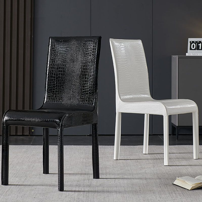 Contemporary Faux Leather Dining Chairs Upholstered Side Armless Chairs Clearhalo ' kitchen&dining_furn' 'Dining Chairs' 'Dining Tables & Seating' 'dining_chair' 'furn' 'furn_dining_chair' 'Furniture' 'furniture_dining_chair' 'Kitchen & Dining Furniture' 'kitchen' 1200x1200_190a7ed1-4af0-4d8f-8172-f7b2e6b9d721