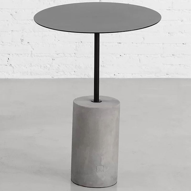 No Distressing End Table Set Modern Round Pedestal Concrete End Table