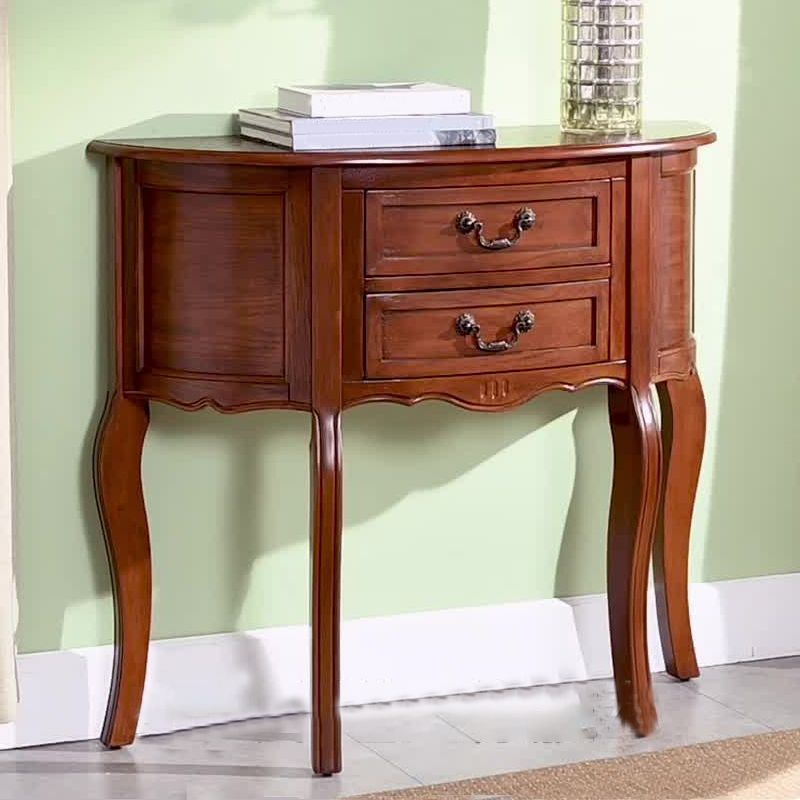 Mid-Century Modern Wood Accent Table Half Moon Console Sofa Table for Hall Clearhalo 'Console Tables' 'console_tables' 'Entry & Mudroom Furniture' 'furn' 'furn_console_tables' 'Furniture' 1200x1200_190ae947-9171-4c94-a098-2ef0ee2c91d3