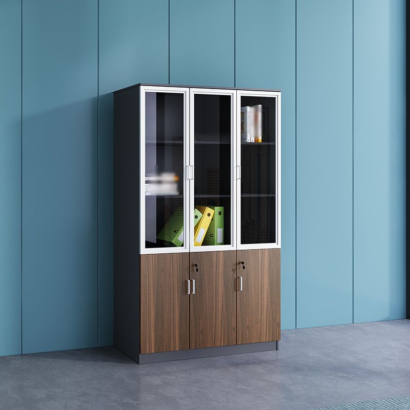 Contemporary Style Bookshelf for Home Office Study Room Bookcase with Door Clearhalo 'Bookcases' 'furn' 'furn_bookcases' 'Furniture' 'furniture_bookcases' 'kitchen' 'kitchen_bookcases' 'Living Room Furniture' 'Office Furniture' 1200x1200_190b99da-d31d-48be-baa1-12677d0f5dd1