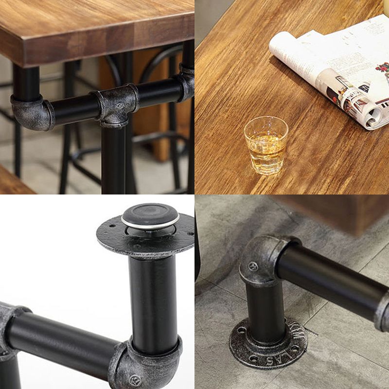 Wood Top Bar-height Table Black and Metal Legs Bar Table for Living Room Clearhalo 'Bar Furniture' 'Bar Tables' 'bar_tables' 'furn' 'furn_bar_tables' 'Furniture' 'Kitchen & Dining Furniture' 1200x1200_190ba6c3-f299-42bc-b945-ebfa66176523