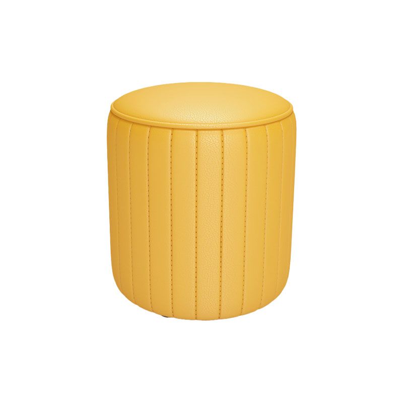 Solid Color Leather Standard Stool Modern Style Simple Round Cushion Stool Clearhalo 'furn' 'furn_ottomans_poufs' 'Furniture' 'Living Room Furniture' 'Ottomans & Poufs' 'ottomans_poufs' 1200x1200_190bc81d-a0ad-498e-b67c-aa7e453cdb1e
