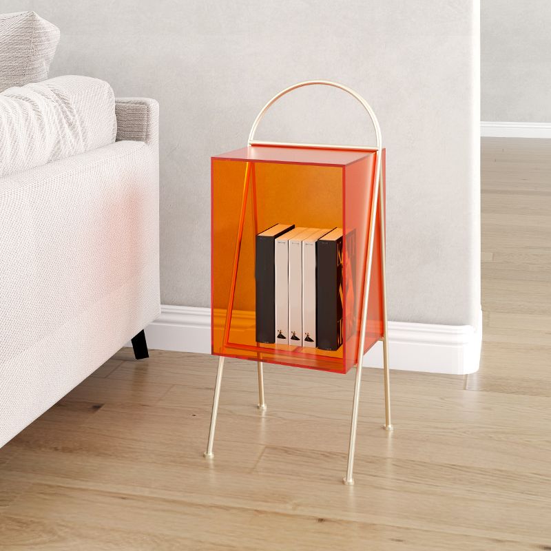 Contemporary Accent Side Table Plastic 4 Legs with Storage Living Room Clearhalo 'Coffee & Accent Tables' 'End & Side Tables' 'end_side_tables' 'furn' 'furn_end_side_tables' 'Furniture' 'Living Room Furniture' 1200x1200_190c6136-76b5-4cec-8db7-91064595d824