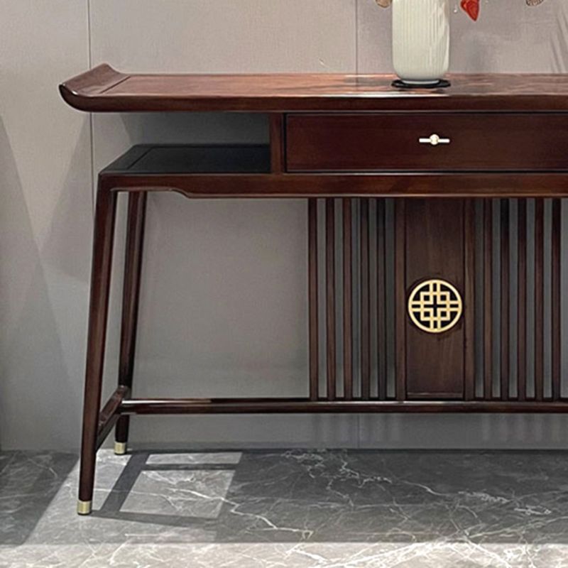 長方形の形状茶色のコンソールソファテーブルの現代コンソールテーブルウッド