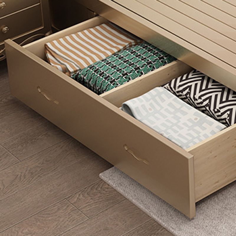 Cadre de lit en bois de pin pour mousse standard victorien avec des jambes en or personnalisées